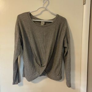 Cropped Waffle Knit Top